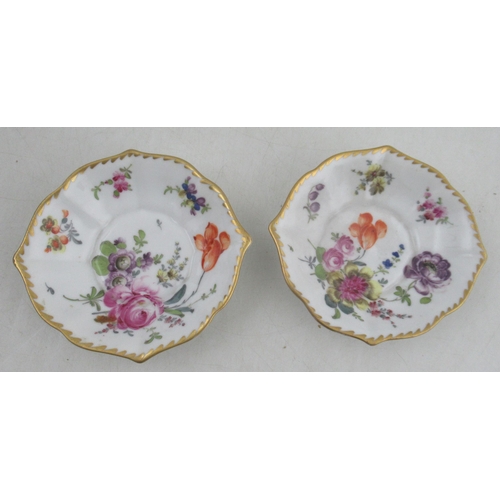 109 - A Carl Thiem Dresden reticulated porcelain plate, with floral decoration, together with a pair of Dr... 