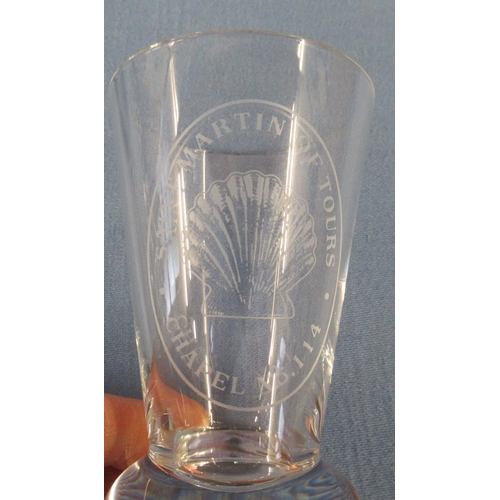 121 - A collection of Masonic glasses, to include tumblers