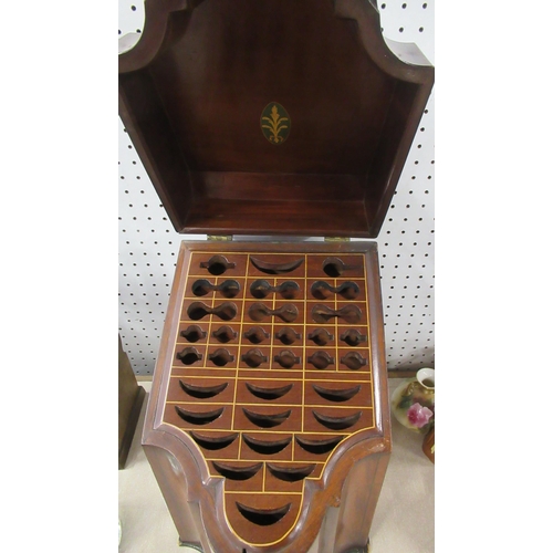 156 - A 19th century mahogany knife box, with serpentine front