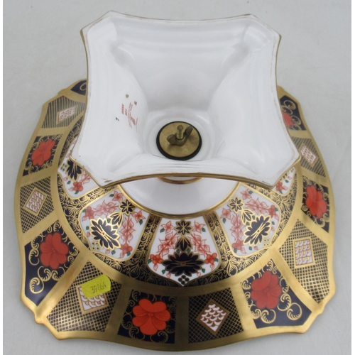 162 - A Royal Crown Derby square shaped comport, decorated in the Old Imari pattern, width 10.5ins, height... 