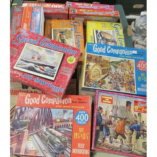 190 - A collection of Jig-Saw puzzles, to include The Good Companion, Waddington's etc