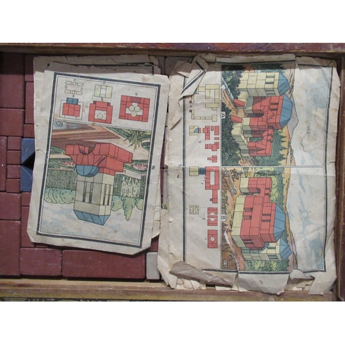 197 - Richter's Anchor Blocks, three wooden cased children building blocks set, with booklets