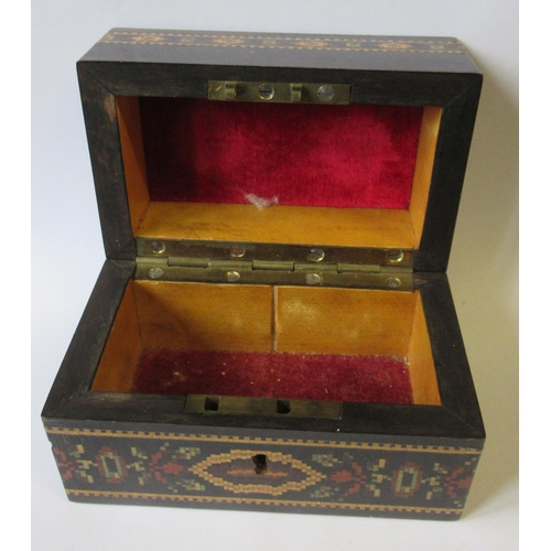 223 - Edmund Nye, A Tunbridge ware box, with inlaid bands of decoration, 4ins x 2.5ins, height 3ins, toget... 