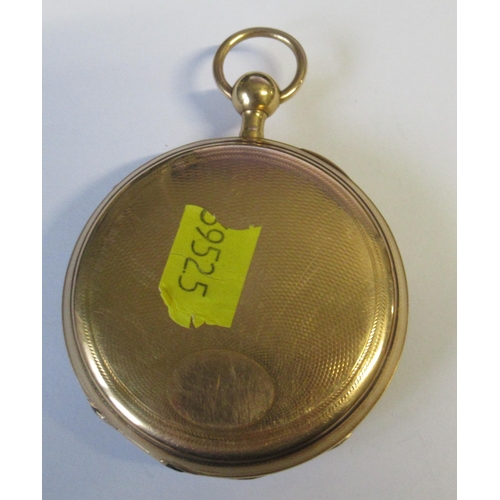 260 - An 18K gold open face pocket watch, with striking movement and repeater, total weight 92.3g