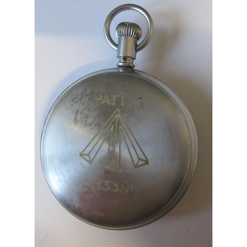 264 - A Waltham military issue Second World War Admiralty pattern No.6 stopwatch, the back stamped PATT.6 ... 