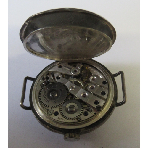 267 - A silver cased trench watch, possibly Rolex