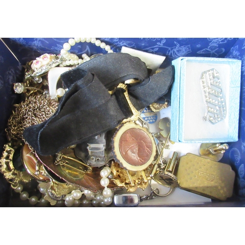 280 - A quantity of costume jewellery and small jewellery chest etc