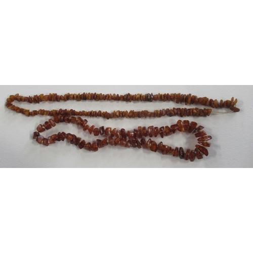 291 - Two amber coloured bead necklaces