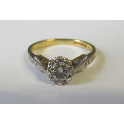 299 - An 18ct single stone diamond ring, the round brilliant cut estimated at 0.27ct, together with a gold... 