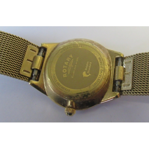 304 - A Rotary Stainless Steel gilt dress watch