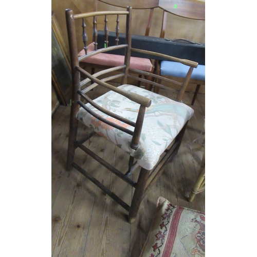 89A - A William Morris style Sussex chair, together with three mid century chairs, two other chairs, etc