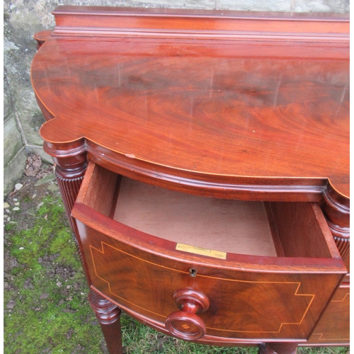 91 - A Georgian mahogany bow front sideboard, width 78ins, depth 24ins, height 40ins