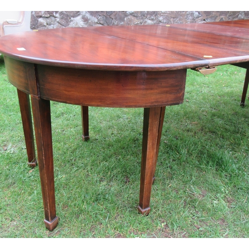 92 - A 19th century mahogany D end extending dining table, width 42ins, max. length 92ins