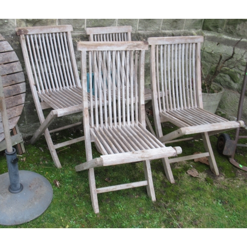 95A - A garden table and chairs, together with a sack truck