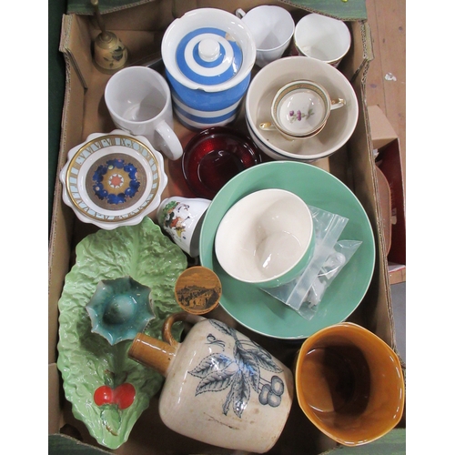 378 - A box of silver plated items, together with two clocks and a table lamp and a box of assorted items