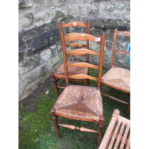 98 - A collection of furniture to include chairs, Arts and Crafts style armchair, table etc