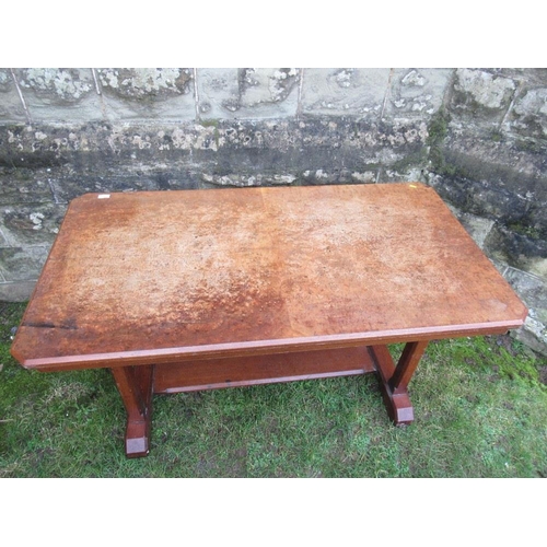 12 - A Shoolbred centre table, with label 30ins x 54ins, height 28ins