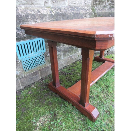 12 - A Shoolbred centre table, with label 30ins x 54ins, height 28ins