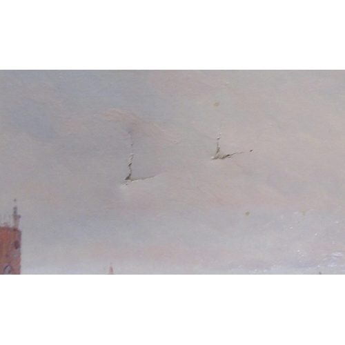 138 - Alfred Pollentine, pair oil on canvas, The Grand Canal Venice and on the Waterfront Venice, 15ins x ... 