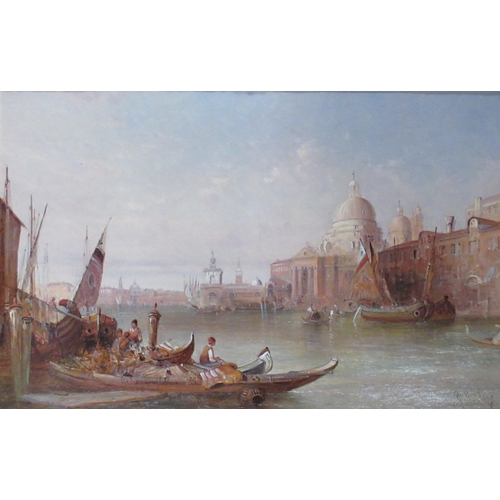 138 - Alfred Pollentine, pair oil on canvas, The Grand Canal Venice and on the Waterfront Venice, 15ins x ... 