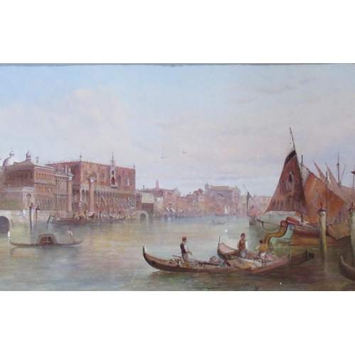 138 - Alfred Pollentine, pair oil on canvas, The Grand Canal Venice and on the Waterfront Venice, 15ins x ... 