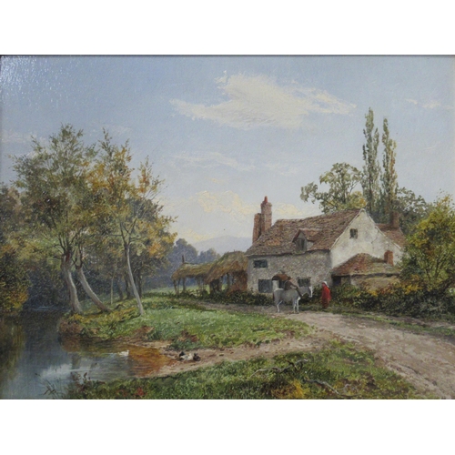 144 - David Bates, oil on canvas, Nr Old Storridge Common, monogrammed, 9ins x 11.5ins