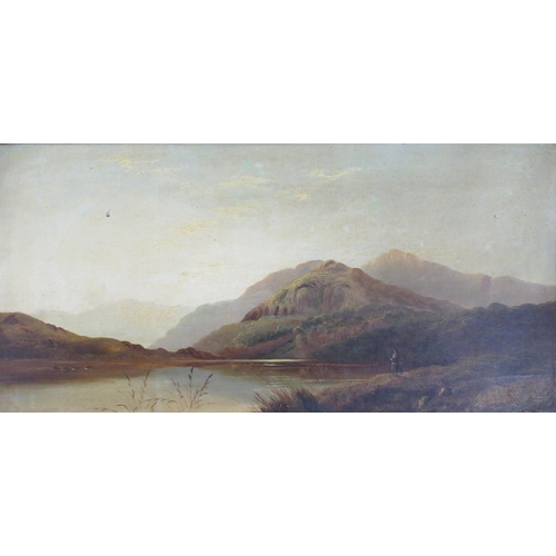 147 - Charles Lesley, pair of oil on canvas, Highland landscapes with loch's, 12ins x 24ins