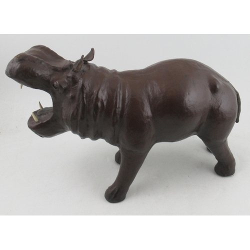 178 - A leather model of a hippopotamus, in the Liberty style, length 18ins,