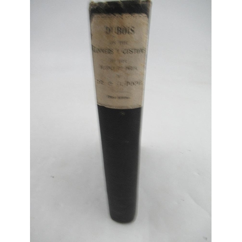 200 - J and A DUBOIS a description of the manners and customs of the PEOPLE OF INDIA 1879 no foxing