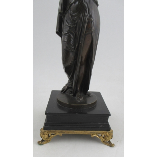 212 - A 19th century patinated bronze figural tazza , by Jean Jules Salmson, height 19ins