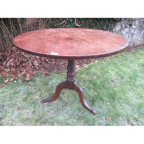 25 - A 19th century mahogany tripod table diameter 37ins, height 30ins