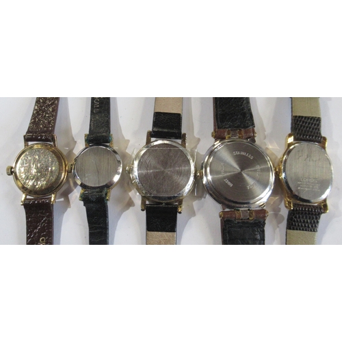 281 - A Rotary gold cased wrist watch, together with three various dress watches and a gilt metal Rotary w... 