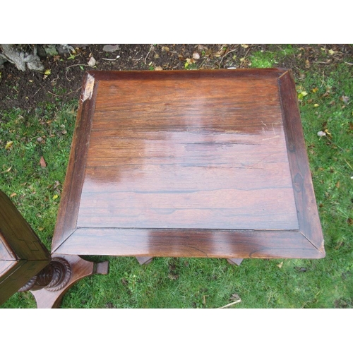 31 - A 19th century rosewood tea caddy on stand together with a mahogany example