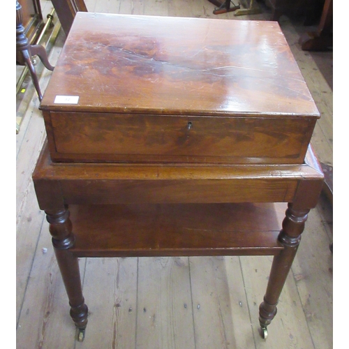 32 - A 19th century mahogany box on stand width 22ins, depth 18ins, height 31ins