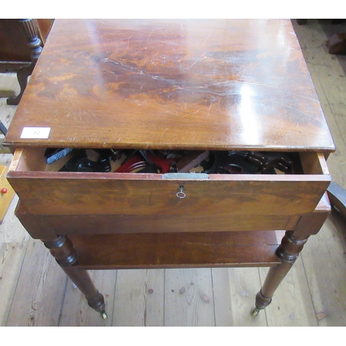 32 - A 19th century mahogany box on stand width 22ins, depth 18ins, height 31ins