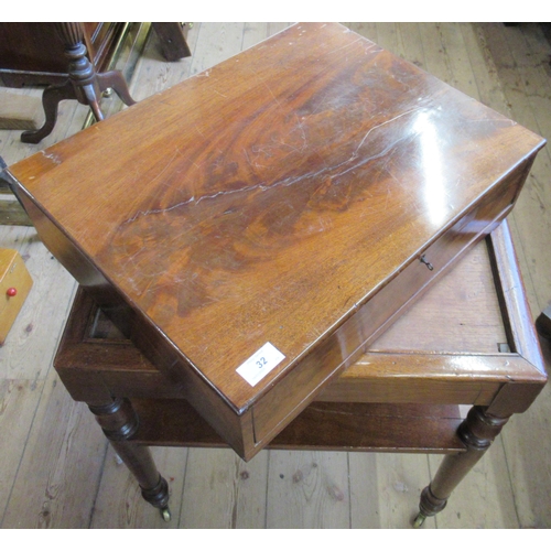 32 - A 19th century mahogany box on stand width 22ins, depth 18ins, height 31ins