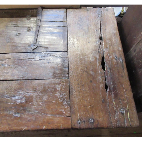 35 - A large antique oak coffer