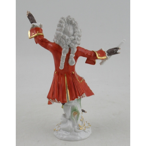 352 - A Meissen porcelain figure, from the Monkey Band series, height 7ins