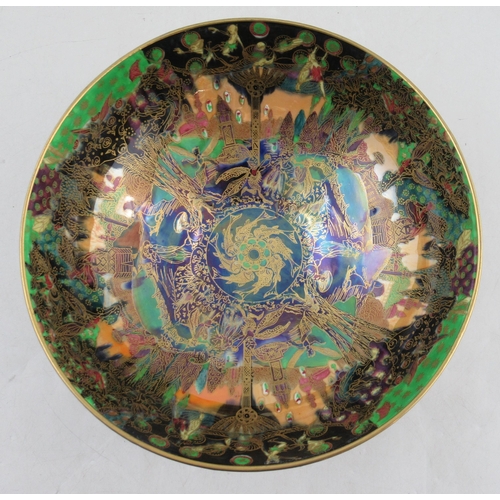 359 - A Wedgwood Fairyland lustre pedestal bowl, decorated with figures, buildings, fairies, trees, foliag... 