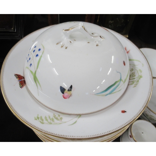 360 - A 19th century English porcelain breakfast service, comprising, cups, saucers, plates, muffin dish, ... 