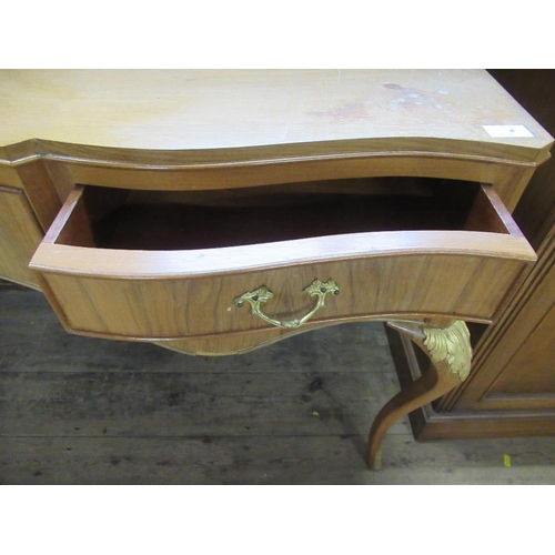 4 - A walnut dressing table raised on cabriole legs  with gilt decoration width 6ins, depth 20ins, heigh... 