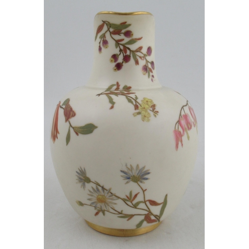 484 - A Royal Worcester gilded ivory flatback jug, decorated with shot silk colours, shape No.1094, height... 