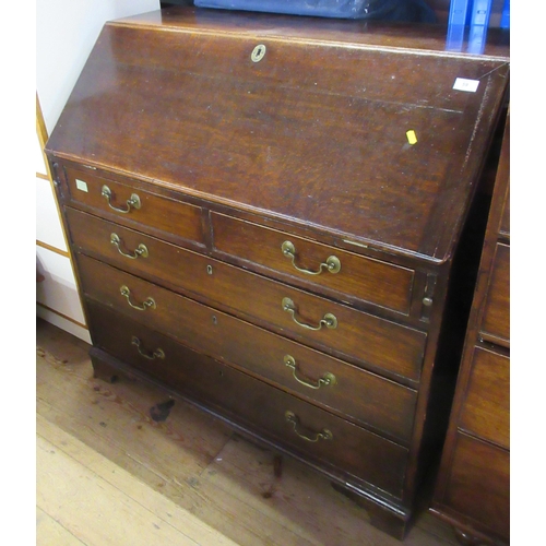 59 - A Georgian oak bureau, width 40ins, height 42ins