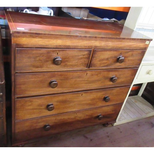 60 - A 19th century mahogany chest of drawers, width 44ins, depth 20ins, height 44ins