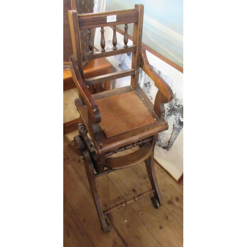 73 - An Edwardian folding high chair