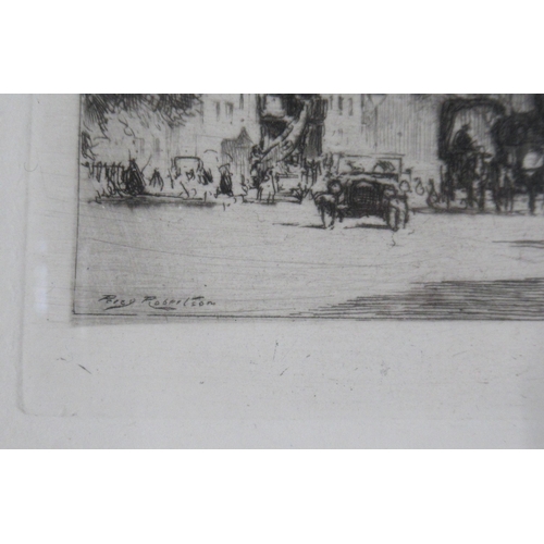 75 - After Percy Robertson, black and white etching, Westminster Abbey 1916, 6.25ins x 8ins