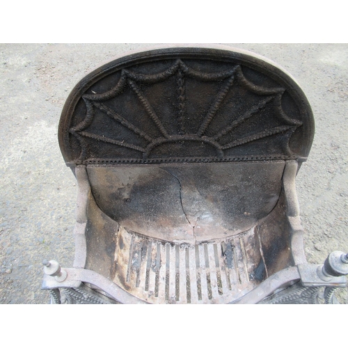 74a - An Adams style fire grate, with out swept legs, with  urn mounted finials, width 24ins, height 35ins