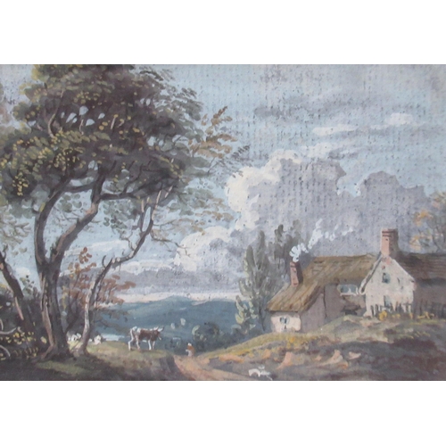 124 - Attributed to Paul Sanby, three watercolours, Continental landscapes, approx. 3ins x 4ins