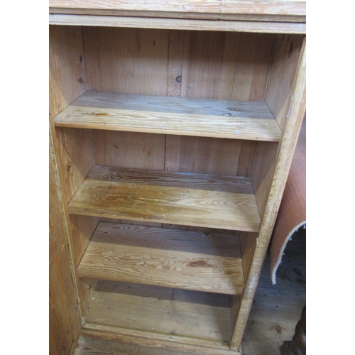 17 - A pine cupboard, fitted with shelves