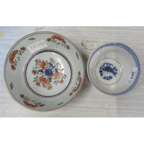 206 - Two Oriental bowls, diameter 6ins and 4ins